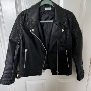Faux leather biker jacket